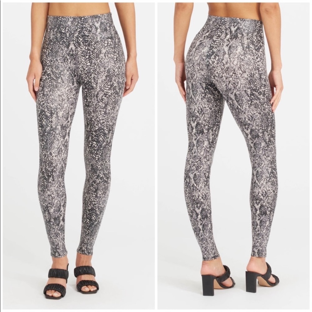 Spanx Faux Leather Snake Shine Leggings